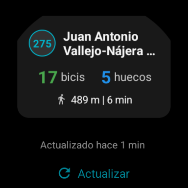 Detalle de estación con bicis y huecos