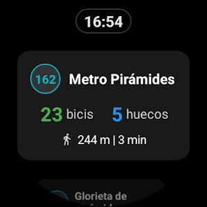 Lista de estaciones cercanas en Wear OS