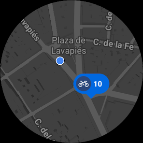 Mapa de navegación en el reloj